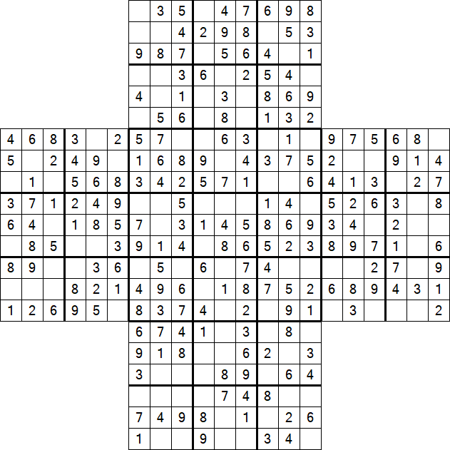 Cross Sudoku - Fácil