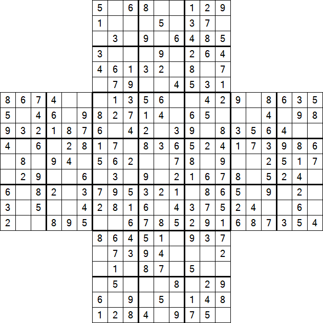 Cross Sudoku - Fácil