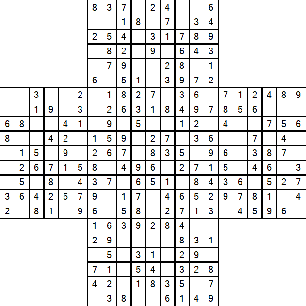 Cross Sudoku - Fácil
