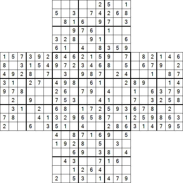 Cross Sudoku - Simple