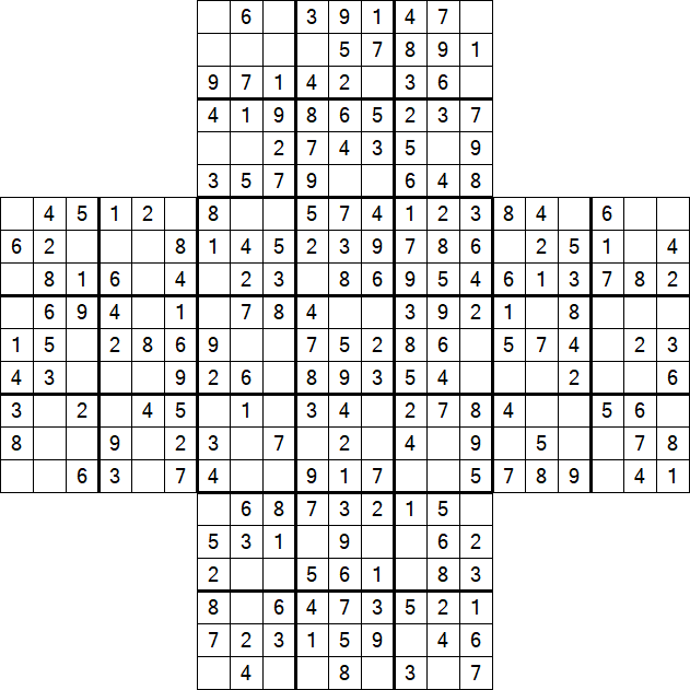 Cross Sudoku - Fácil