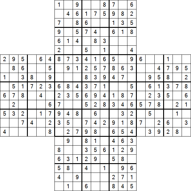 Cross Sudoku - Fácil