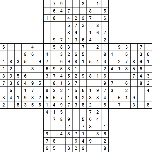 Cross Sudoku - Fácil