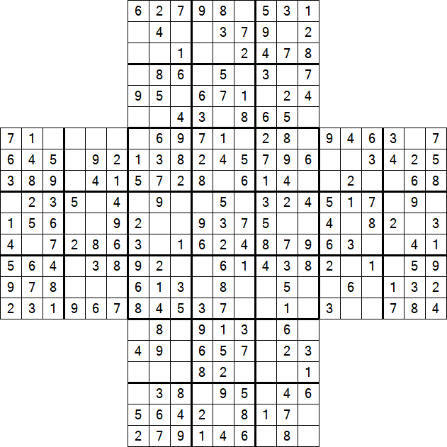 Cross Sudoku - Fácil