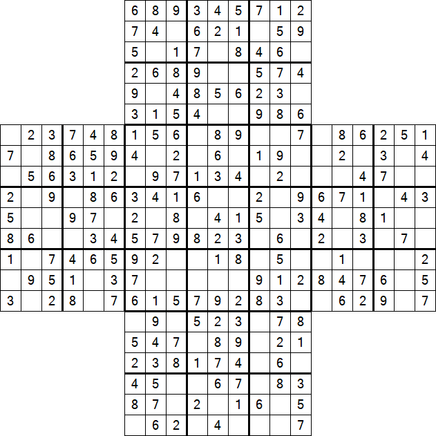 Cross Sudoku - Fácil
