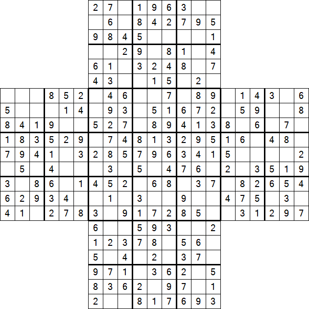 Cross Sudoku - Fácil