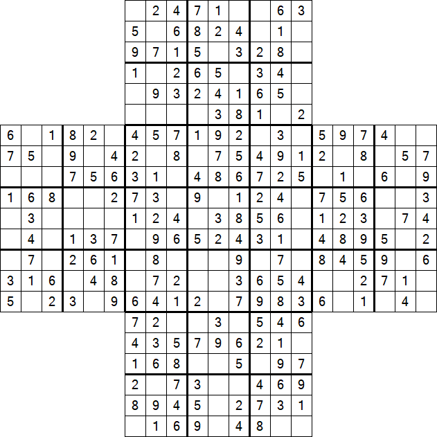 Cross Sudoku - Fácil