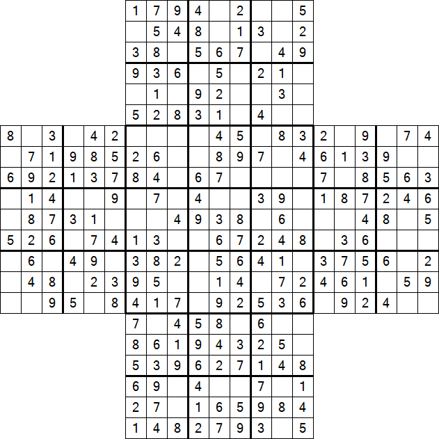 Cross Sudoku - Simple