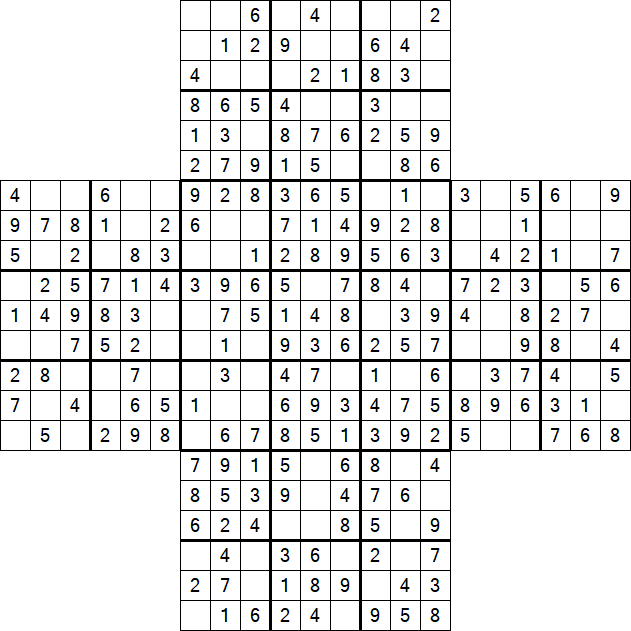 Cross Sudoku - Simple