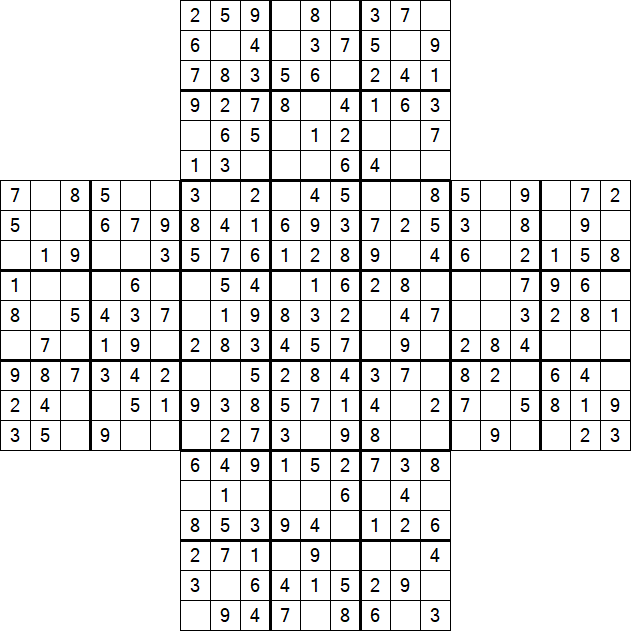Cross Sudoku - Easy