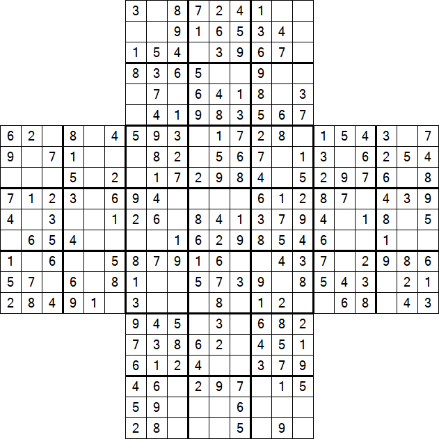 Cross Sudoku - Einfach