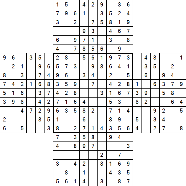 Cross Sudoku - Simple