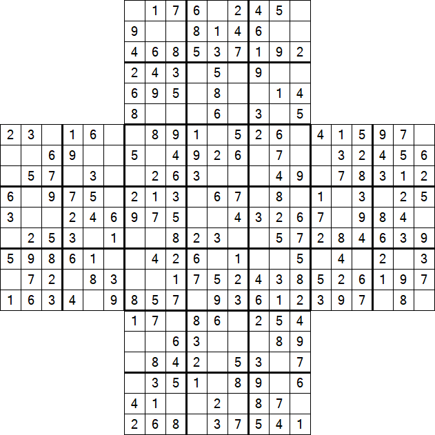 Cross Sudoku - Simple