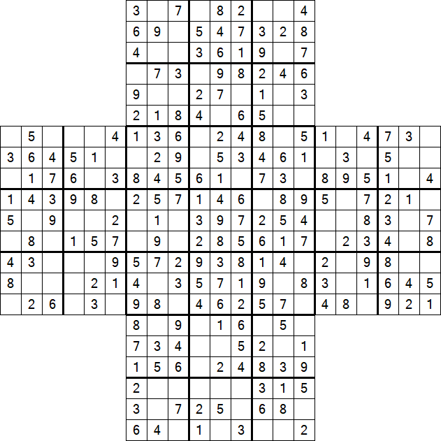 Cross Sudoku - Simple