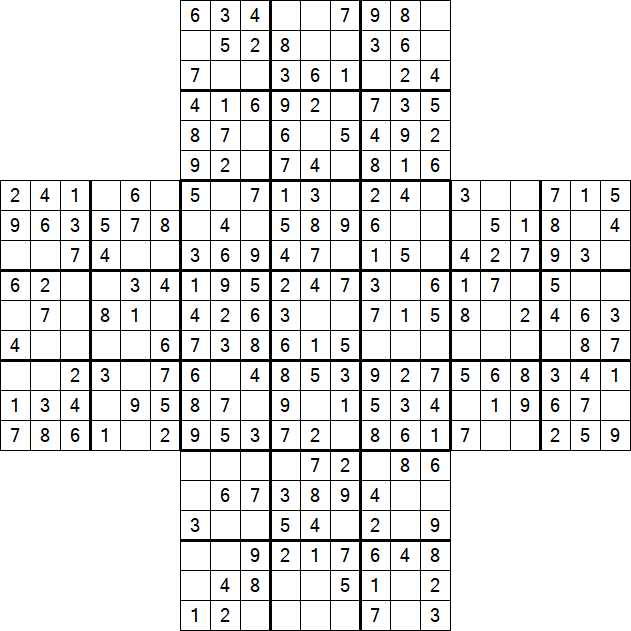 Cross Sudoku - Einfach
