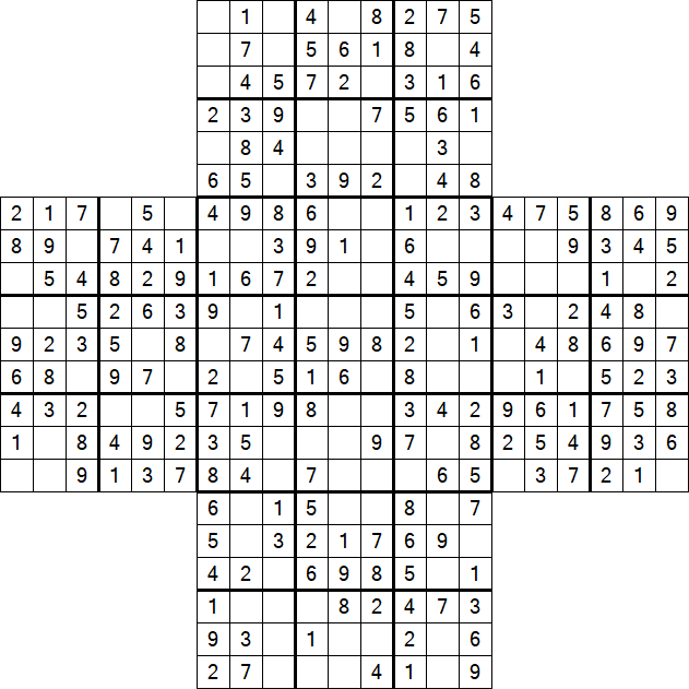 Cross Sudoku - Einfach