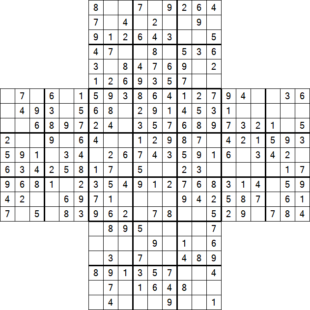 Cross Sudoku - Fácil