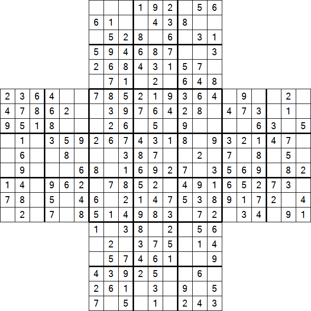 Cross Sudoku - Fácil