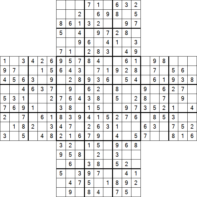 Cross Sudoku - Fácil