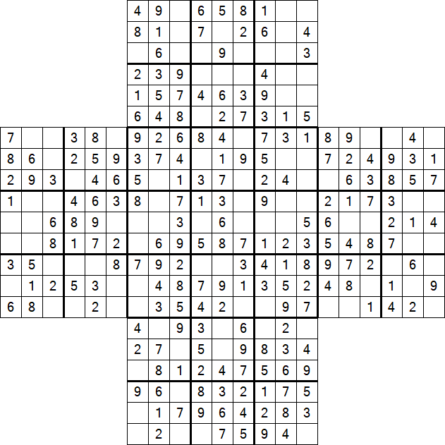 Cross Sudoku - Fácil