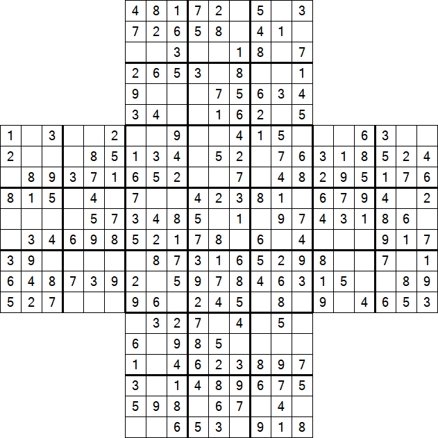 Cross Sudoku - Einfach