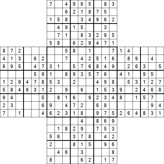 Cross Sudoku - Easy