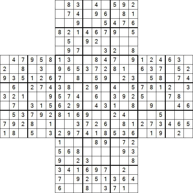 Cross Sudoku - Easy