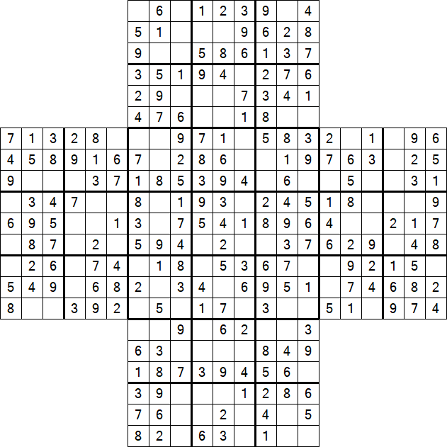 Cross Sudoku - Easy