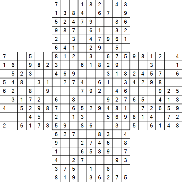 Cross Sudoku - Easy