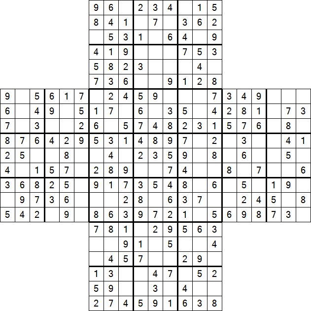 Cross Sudoku - Easy