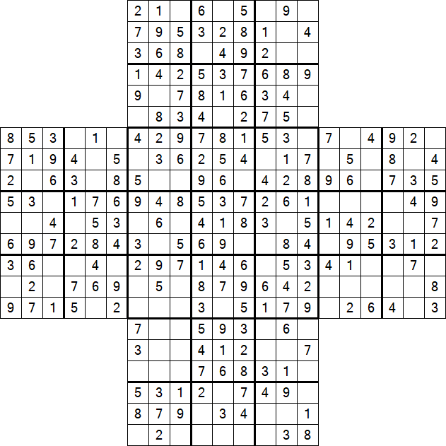 Cross Sudoku - Easy