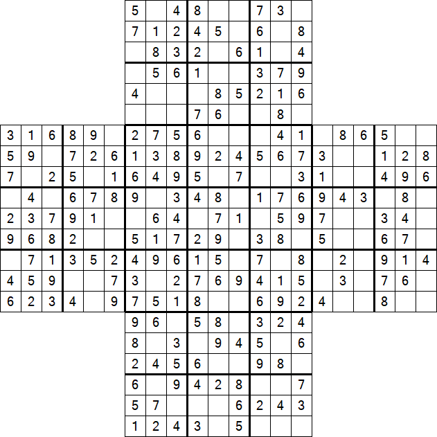 Cross Sudoku - Easy