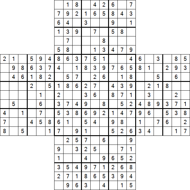 Cross Sudoku - Easy