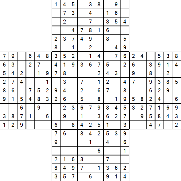 Cross Sudoku - Easy