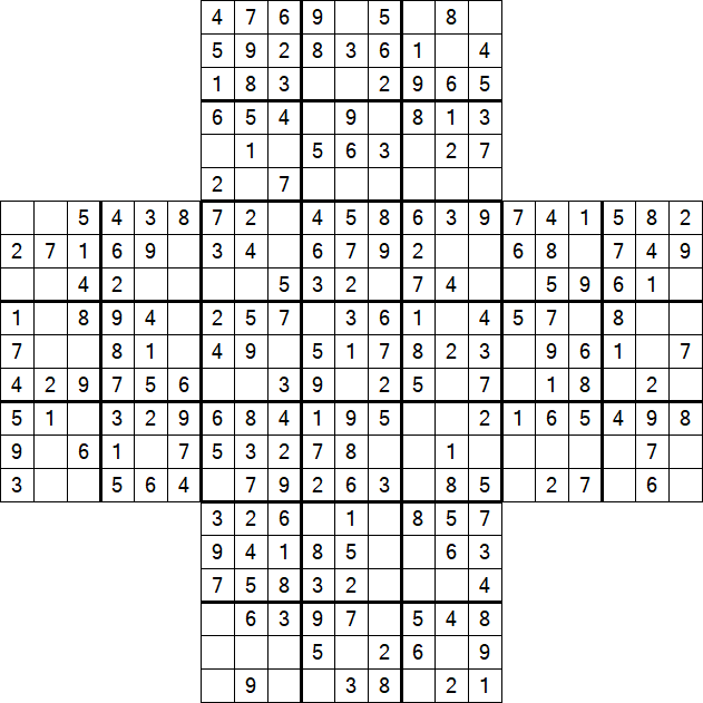 Cross Sudoku - Easy