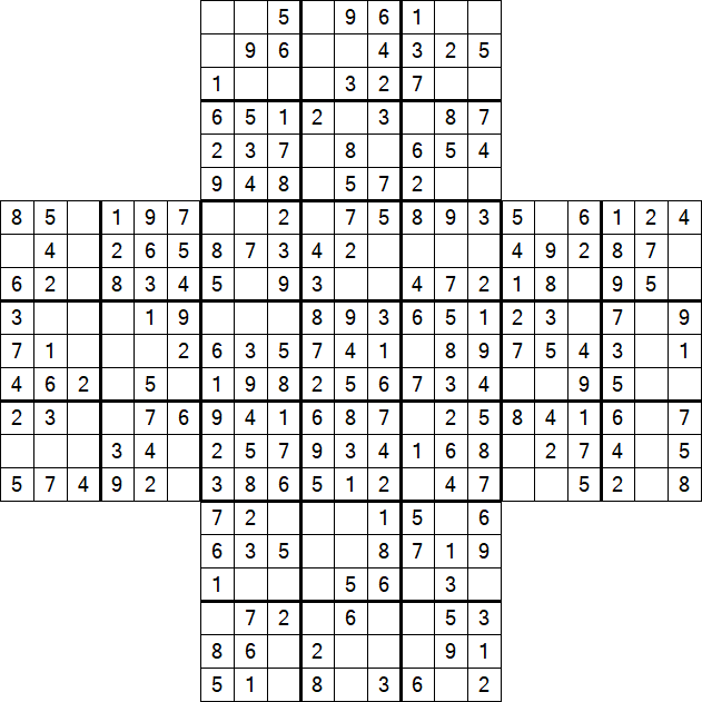 Cross Sudoku - Easy