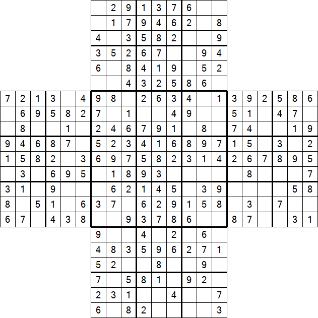 Cross Sudoku - Easy