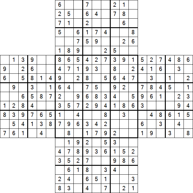 Cross Sudoku - Easy