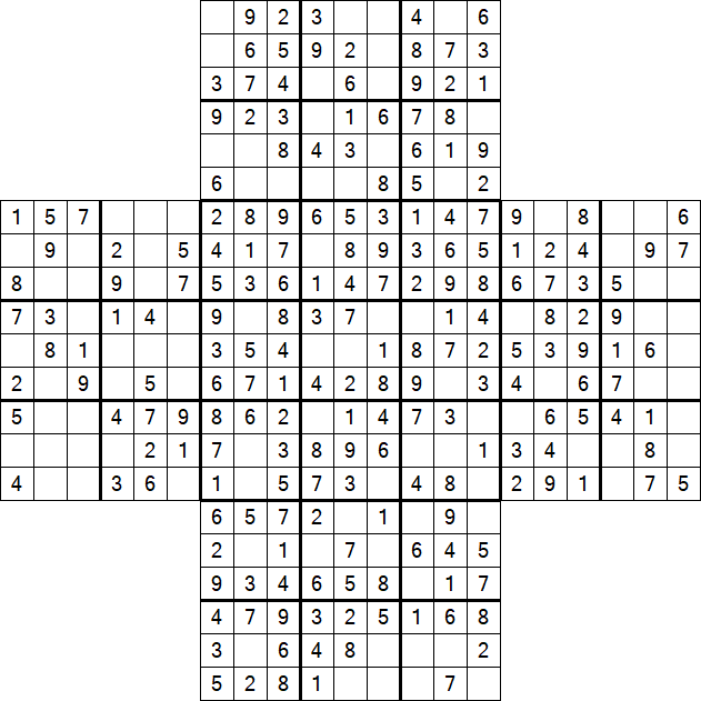 Cross Sudoku - Easy
