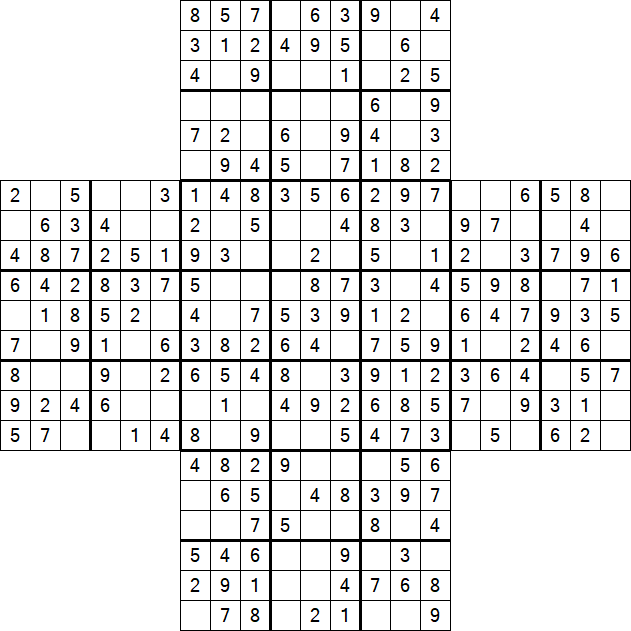 Cross Sudoku - Easy