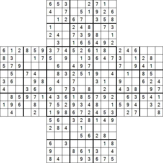 Cross Sudoku - Easy