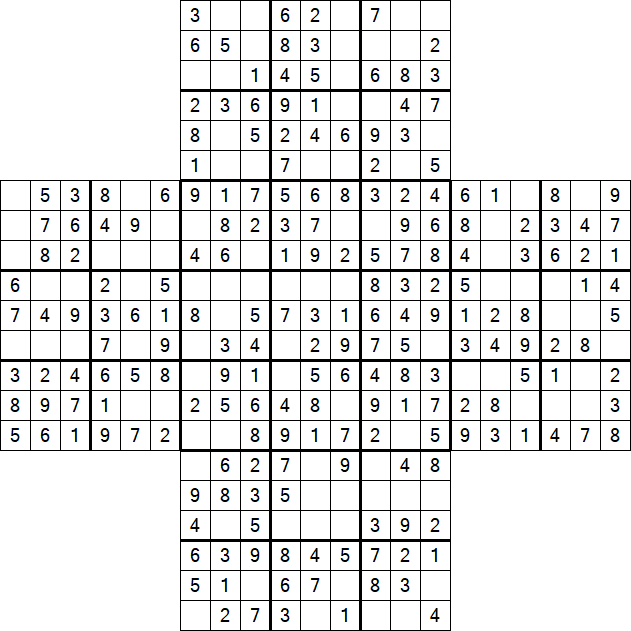 Cross Sudoku - Easy