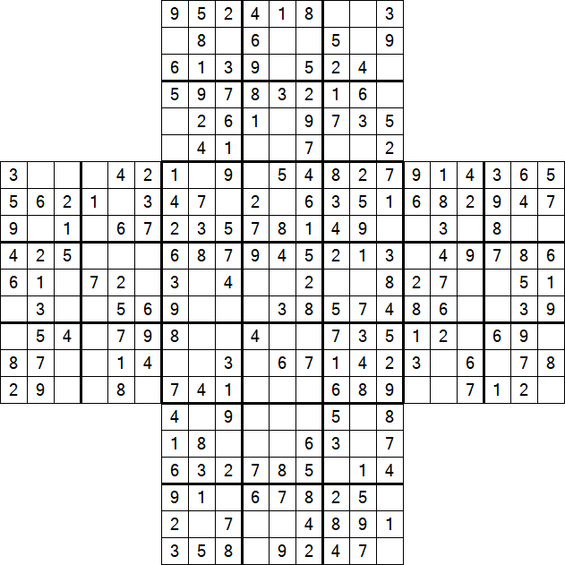 Cross Sudoku - Easy