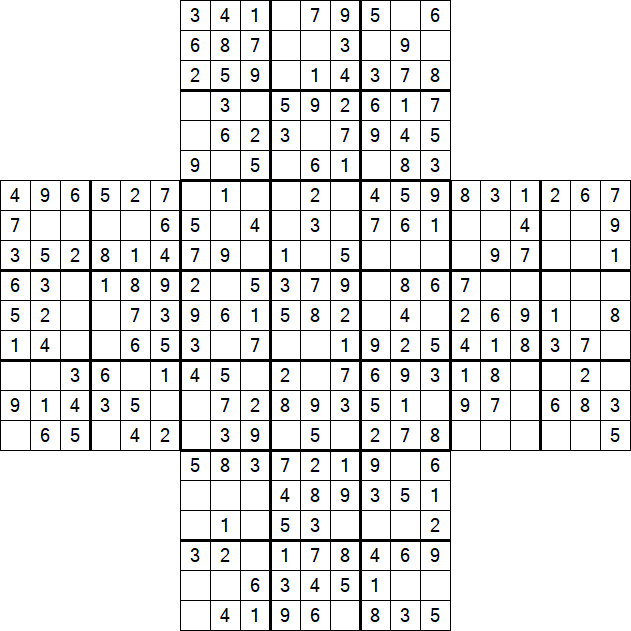 Cross Sudoku - Easy