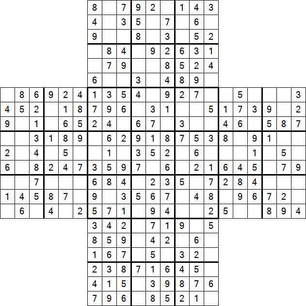 Cross Sudoku - Easy