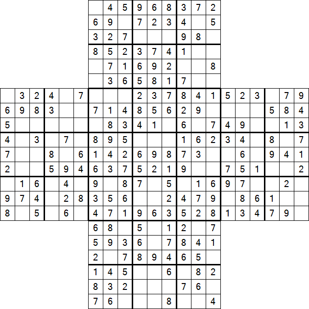 Cross Sudoku - Easy
