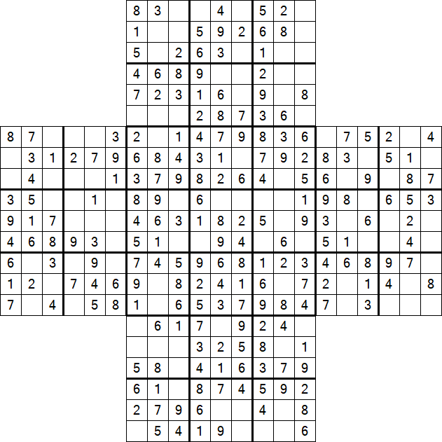 Cross Sudoku - Easy