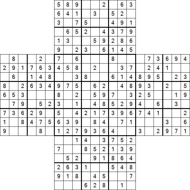 Cross Sudoku - Easy