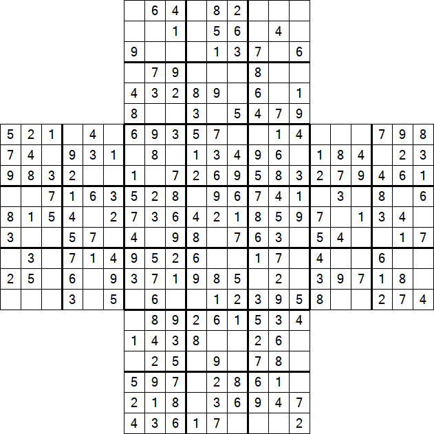 Cross Sudoku - Easy