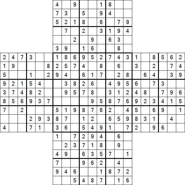 Cross Sudoku - Easy